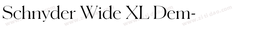 Schnyder Wide XL Dem字体转换